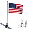 Flagolden American Boat Flag with Pole, Embroidered Small USA ATV