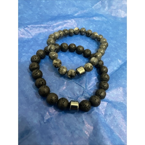 Natural Stone Beaded Bracelet Set