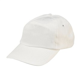 eBuyGB Baseball 100% Cotton Adjustable Adults Unisex One Size 5 Panel Cap Sports Hat, White, Pack of 10