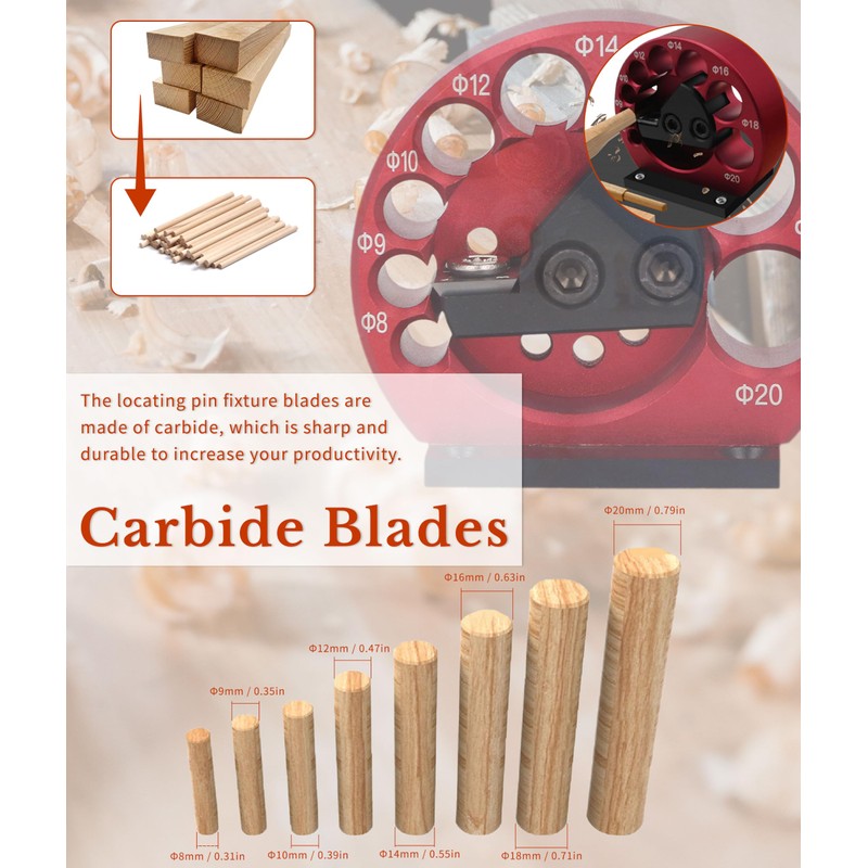 Dowel Maker, 8 to 20mm Dowel Maker Round Rod Auxiliary