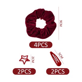 Pack of 4 Hair Bobbles and 4 Pieces Hair Clips, Velvet Hair Ties, Elastic Hair Ties, Cute Hair Accessories, Hair Tools, Hair Accessories