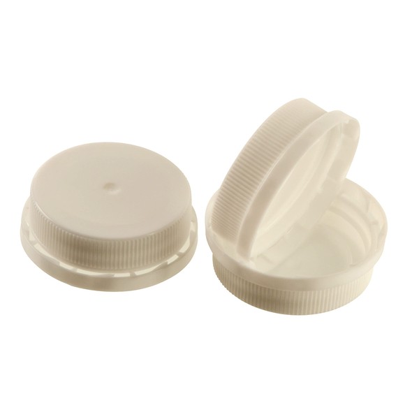 White Tamper Evident 38MM Ratchet Caps and Lids for Plastic Juice Bottles For HDPE and Clear Plastic Juice Bottles, Smoothie Bottles, Fresh Squeezed Juice Container (50)