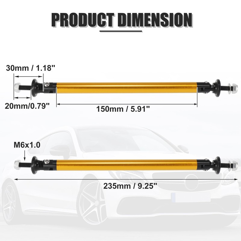 X AUTOHAUX 2pcs 150mm 5.91" Adjust Car Bumper Splitter Support