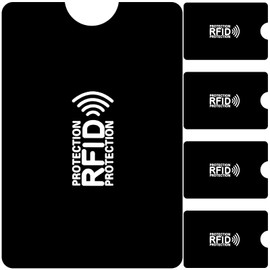 10 Pieces RFID Card Security Holder Contactless, Credit Card Protector, Card Protector Sleeves, RFID Blocker for Credit/Debit Cards, Passport, ID Cards (Black, for Men Women)- 9.2 x 6.2 cm