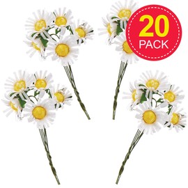 Baker Ross FX956 Daisy Picks - Pack of 20, Spring Flower Craft Embellishments