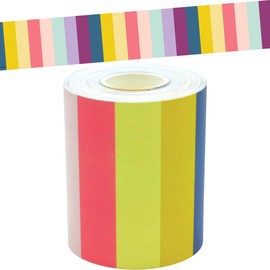 Teacher Created Resources Oh Happy Day Stripes Straight Rolled Border Trim - 50 ft - Decorate Bulletin Boards, Walls, Desks, Windows, Doors, Lockers, Schools, Classrooms, Homeschool & Offices