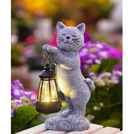 Yeomoo Cat Decorative Solar Lights for Outdoor Garden - Cat Figures Solar Fairy Lights for Outdoor Cat Solar Garden Lights - Gifts for Women Mum Men Garden Decoration Balcony Room Patio Decoration