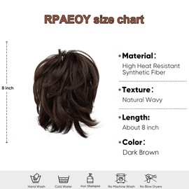 RPAEOY 20 cm Short Ponytail Extension with Bendable Metal Wire Claws Clip Ponytail Extension Natural Synthetic Hairpieces Ponytail Extension for Women