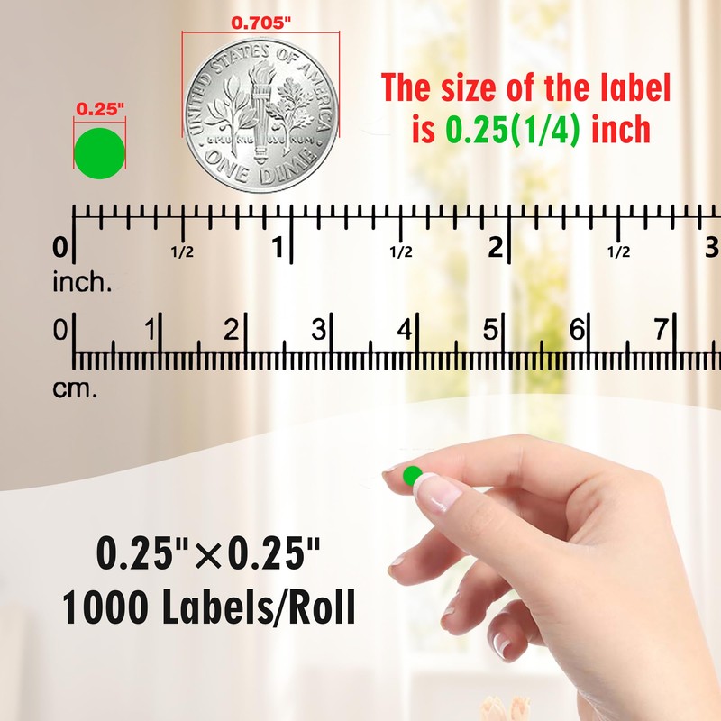 PARLAIM Dot Stickers 1/4 Inch Permanent Color Coding Sticker Label,