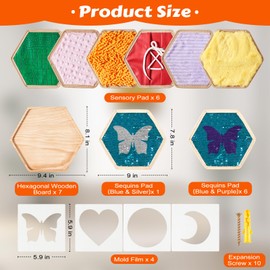 MOOZHEALTH 13 Pcs Sensory Wall Panel for Kids | Sensory Wall Sequin Flip Fabric for Kids with 6 Pcs Replaceable Textured Sensory Mats|Sensory Tiles for Wall and Floor-Sensory Room Must Haves