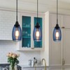 Viinew Mini Glass Pendant Light 1-Pack Handblown Clear Dark Blue