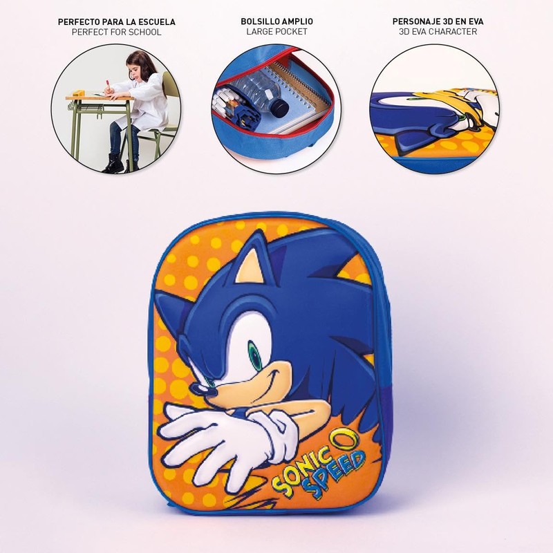 Sonic School Backpack with Zip 25 x 31 x 10