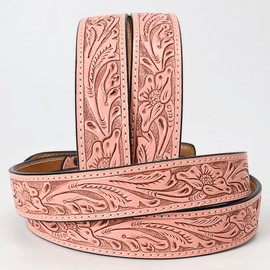American Darling Hand Carved Unisex Genuine American Leather Belt Tan | Western Leather Belt | Handcrafted Western Belt |