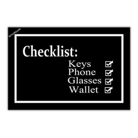 DAYLIPILLOW Door Mat Interesting Remind Checklist Phone Keys Wallet Don't Forget Outdoor Floor Mat Non-Slip Doormat Indoor
