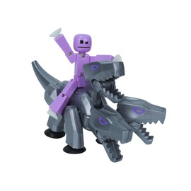 Zing StikBot & Mega Monster Stop-Motion Animation Pack – Exclusive Figure, Creative Toy for Kids Age 4+ (Silver + Lavender Purple)