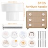 8Pcs Wooden Drawer Knobs with Screws, Cute Creative Cabinets Knobs