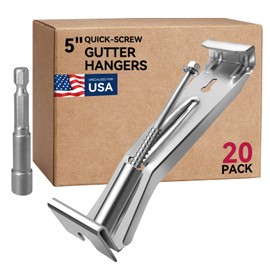 Gutter Hangers 5 inch - 20 Pack Gutter Brackets with Pre-Assembled Screw, Hidden Gutter Hangers for Repair Sagging Rain Gutters