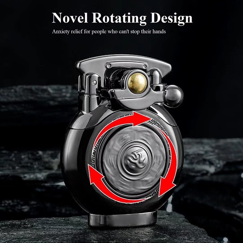 YANCONG Vintage Kerosene Lighter with Rotatable Compass, Cool Lighters for
