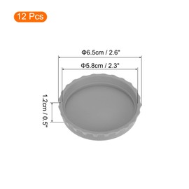 MECCANIXITY 12 Pcs Silicone Can Covers Airtight Seal Reusable Wine Corks Gray Rubber Bottle for Parties Home Kitchen Accessory Beverage Storage