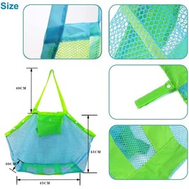 Bolsa de Playa de Malla,Bolsa de Almacenamiento de Juguetes de Playa,Bolsa de Malla de Almacenamiento de Juguetes para Niños, Bolsa Portátil para Acabados de Picnic de Viaje Junto Al Mar (2 bolsa)