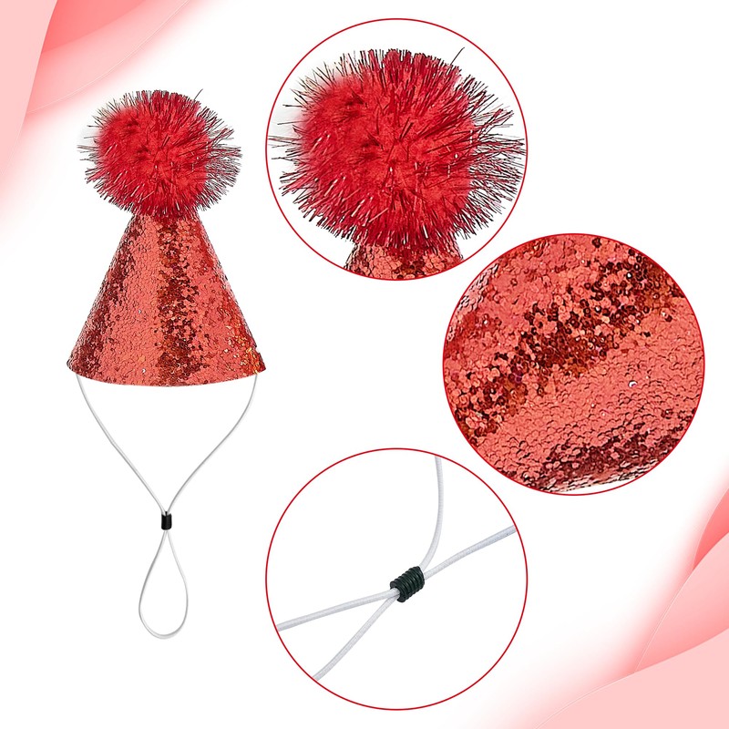 JpGdn 12 Pcs Pack Cone Party Hat with Adjustable Headband