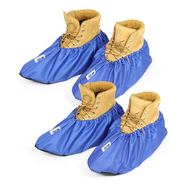 2 Pairs Non Slip waterproof Reusable shoe Covers for contrators