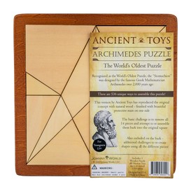 Ancient Toys - The World’s Oldest Puzzle – Archimedes’ Stomachion Wooden Brain Teaser. 14 piece classic Educational Puzzle with over 500 solutions!