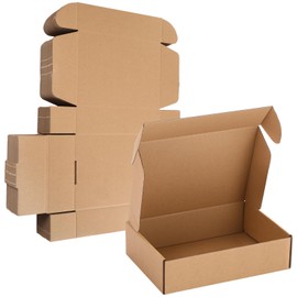 Qilery 100 Pcs Shipping Boxes Cardboard Gift Corrugated Cardboard Brown Boxes Mailer Packaging for Mailing Small Business Present (7.87 x 5.51 x 1.57 Inches)