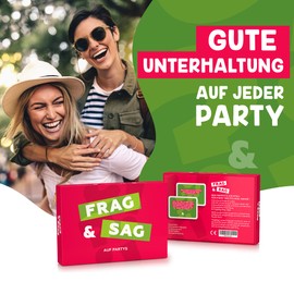 Spielehelden Ask & Sag at Parties, Party Games, Party Games for Adults, Funny Party & Joke Items, for Christmas, Party Game with 100+ Cards, The Funny Question Game for Your Party