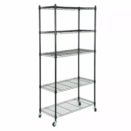 ZenSports 5-Tier Shelves Wire Unit Rack Storage Rolling with 4 Wheel Casters