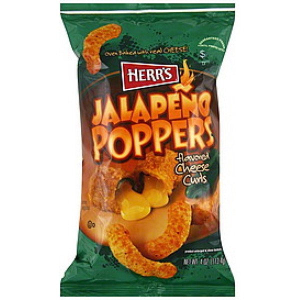 Herr's -JALAPENO POPPER CHEESE CURLS, Pack of 9 bags
