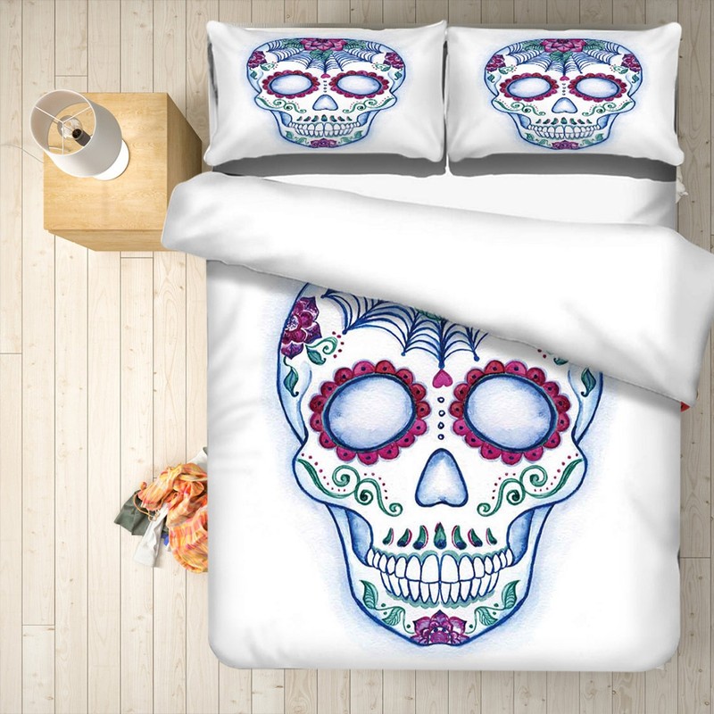 3Pcs/Set Distinctive Pattern Bedding Set Polyester Fiber Comfortable Quilt Cover