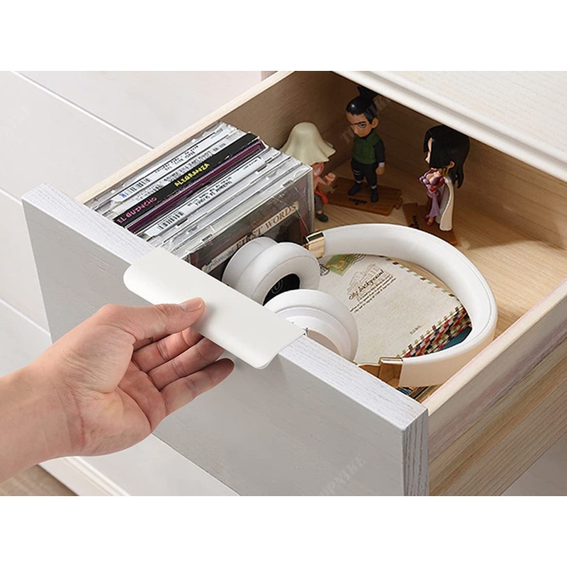 6 Pack Finger Edge Pull Furniture Drawer Handles Bright White