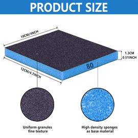 Necosthua 16 Pack 320 Grits Sanding Sponge Fine Sanding Block, Washable and Reusable Wet Dry Sandpaper Block Sandpaper Sponge for Wood Metal FurniturePaint and Drywall