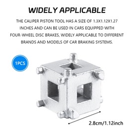HHZL Car Cube Brake Caliper Compression Tool, Steel Brake Caliper Compression Tool Adapter, Brake Piston Caliper Compressor Tool Kit, Universal for Car Rear Disc Brake Machine