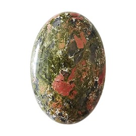Manekieko Green Red Unakite Worry Stones Oval Palm Pockets Healing Crystal Massage Spa Energy Stone