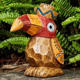 Yiosax Solar Tiki Statue-WoodWoodpecker Bird-Garden Hawaiian - Solar Outdoor Light Garden Sculptures & Statues Totem Pole Bar Outdoor Patio Pool Yard Summer Decorations