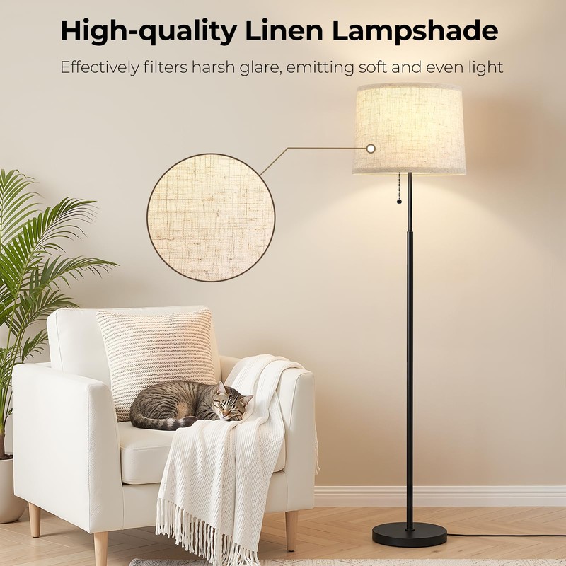 Floor Lamps for Living Room & Bedroom, 60" Modern Tall