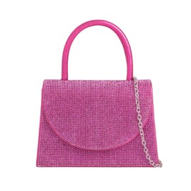 LeahWard Women's Glitter Top Handle Bags Evening Casual K98 (Fuchsia)