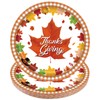 Thanksgiving Fall Paper Plates 7" Autumn Maple Leaf Print Disposable