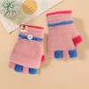 Children's Half Finger Gloves with Flip Top Mittens Knitted Gloves