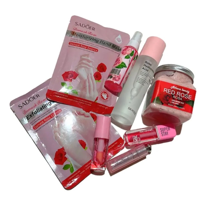 Paquete De Limpieza Facial Y Humectación De Rosas Belleza
