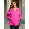 PESION Womens Packable Anorak Half Zip Waterproof Pullover Jacket, Waterproof
