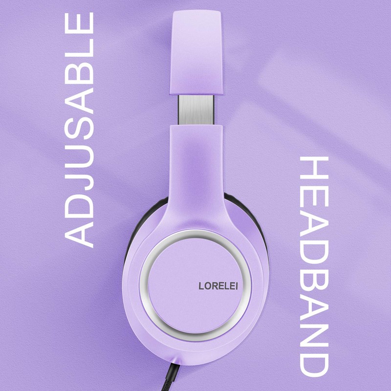 LORELEI X8 Over-Ear Wired Headphones with Microphone with 1.45m-Tangle-Free Nylon