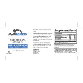 NailRENEW Daily Nail Supplement - Professional Strength Biotin/Vitamin Blend, 30 Capsules