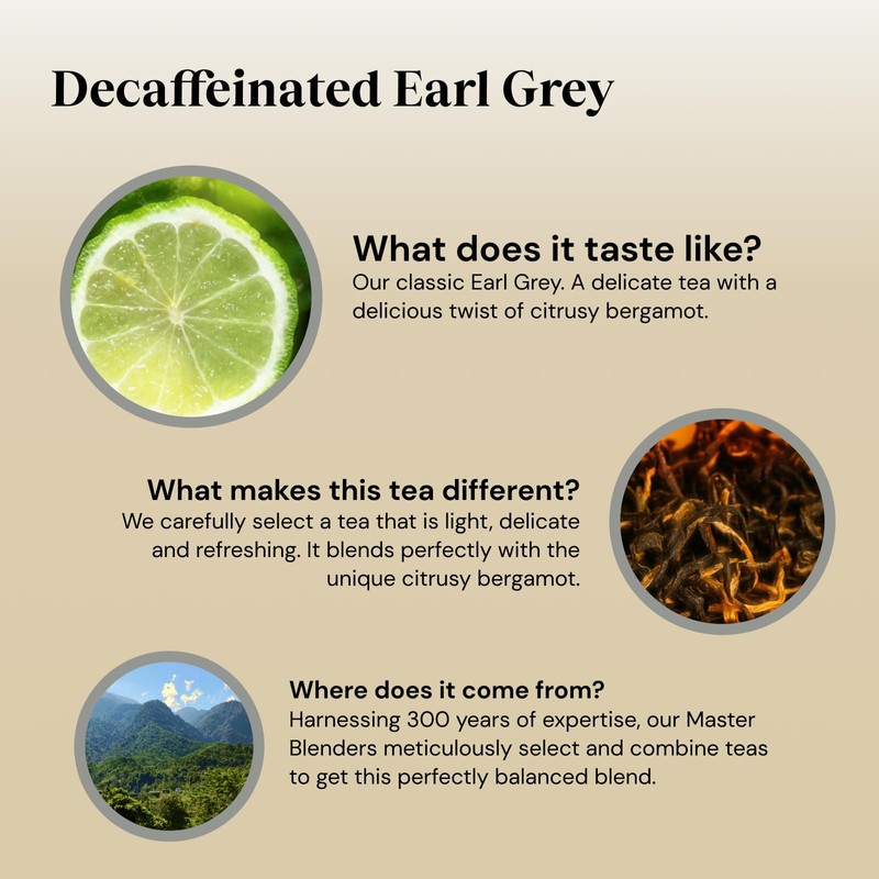 Twinings Earl Grey Bergamot & Lemon Flavoured Decaffeinated Black Tea