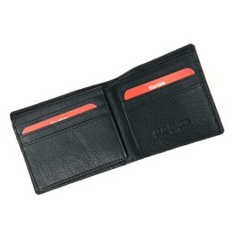 STARHIDE Mens RFID Blocking Genuine Soft Leather Flip Up ID Pocket Wallet 1165 Blue/Black