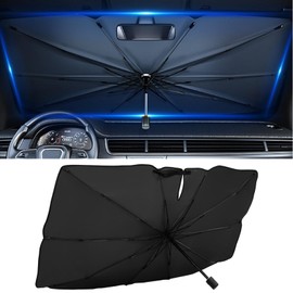 Yostyle Parasol para Parabrisas de Coche, Parasol Plegable para Coche, Cubre Sol para Auto, Parasol para Auto para SUV, camioneta, sedán y la mayoría de los Otros vehículos (140cm x 79cm)