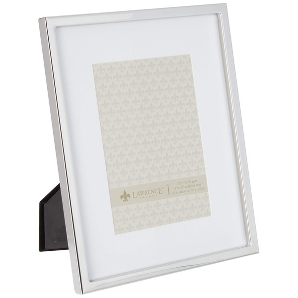 Lawrence Frames 710680 5 by 7-Inch Silver Standard Metal Picture Frame, 8 by 10-Inch Matted