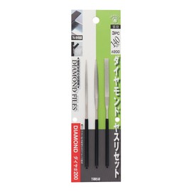 TSUBOSAN Diamond File Set, 3 Types, Flat/Semi-Round/Round #200 ST-12